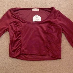 *never worn* velvet maroon blouse altar’d state small long sleeve